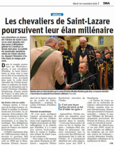 Cérémonie d'investitures Ordre de chevalerie de Saint Lazare Andlau 2022